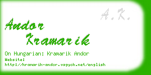 andor kramarik business card